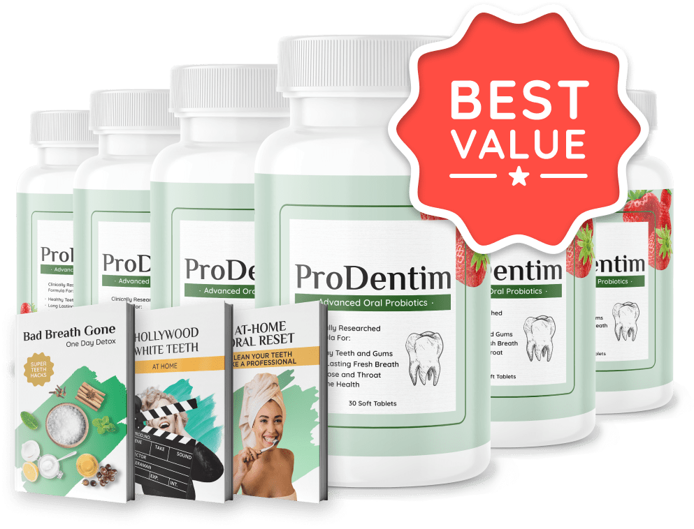 ProDentim six bottle Best Value package with digital bonuses