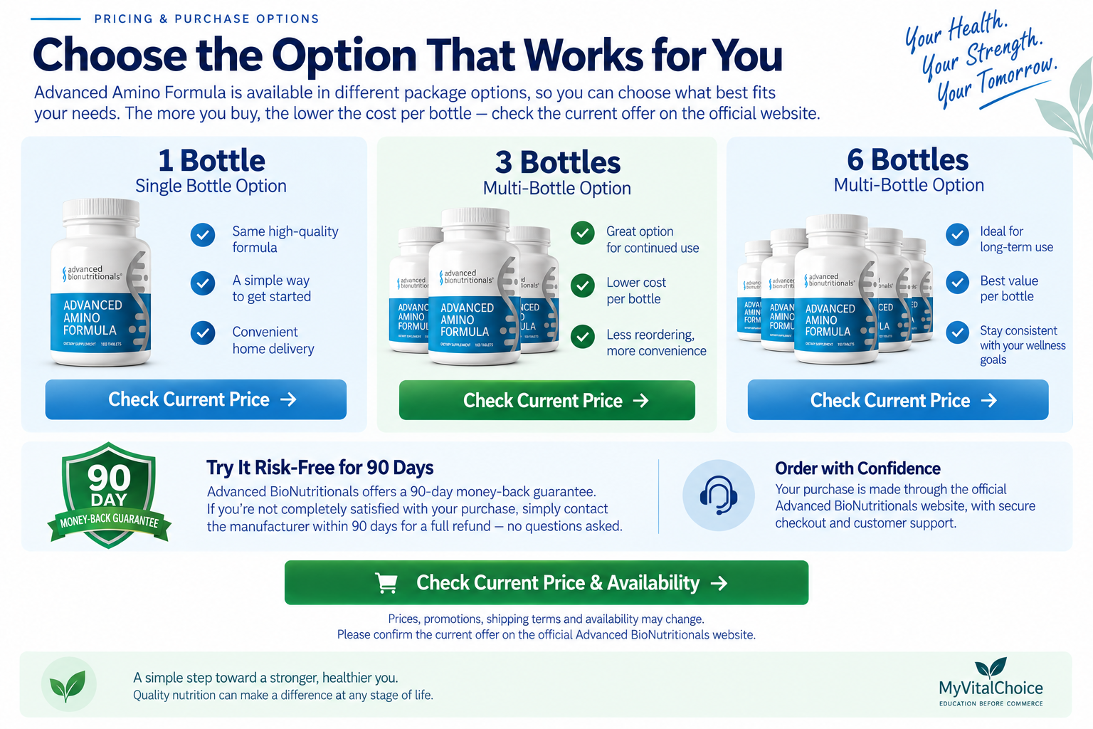 Advanced Amino Formula purchase options and current price information